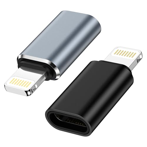 Bioonis USB C auf Lightning Adapter，2 St&uuml;ck Lightning USB C Adapter, Unterst&uuml;tzt Laden/Datensynchronisation iPhone Adapter f&uuml;r iPhone 14/13/12/11，Nicht f&uuml;r Kopfh&ouml;rer/Audio/OTG