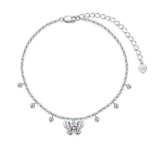 Aoboco Butterfly Anklet 925 Sterling Silver Ankle Bracelet For Women 8-10'' #TOP11