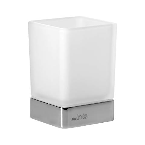 INDA Lea - Portavasos de Apoyo con Vaso de Cristal Satinado Cover