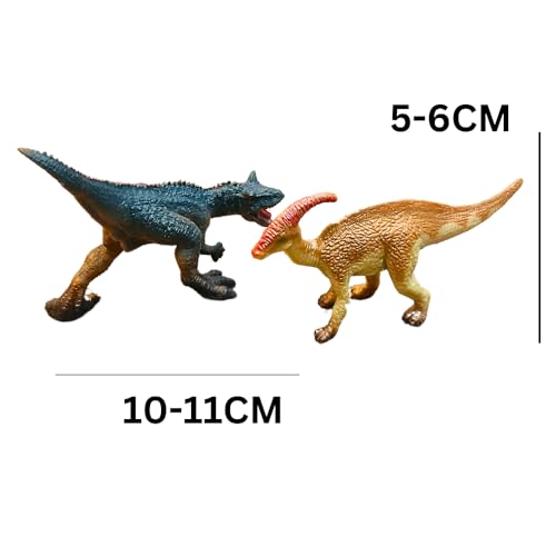 Image of FUNFOB Dinosaur Toy Figure | Mini Size | Height -6cm Dinosaur Toys for Kids & Adults PVC Multicolour |Set C Tiny Dino Pack of 4