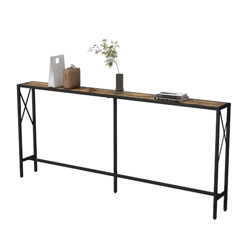 Vicco Konsolentisch Lima, Eiche rustikal, 174 x 77 cm, mit offenem Ablagefach zur Nutzung als Arbeits- oder Schminktisch