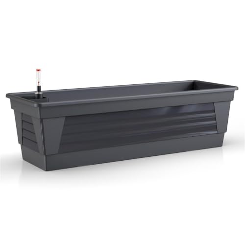 Plastard Blumenkasten 80 cm Anthrazit - Balkonkasten & Bewässerungssystem – Ansicht 1