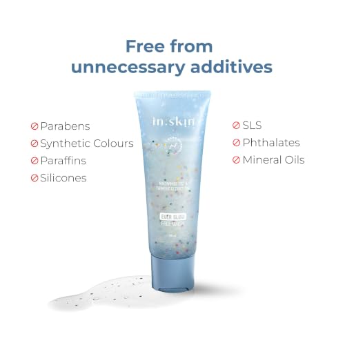 Image of in.skin Ever Glow Face Wash with 2% Alpha Arbutin, 1% Niacinamide & Turmeric Extract, Brightening Cleanser for Dark Spots & Dull Skin, 120 ml