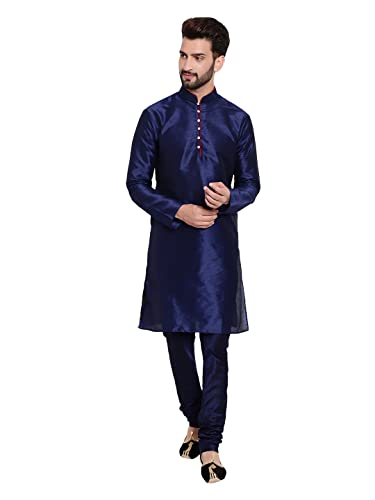 Image of HUZUR Mens Silk 6 Loop Kurta Pajama