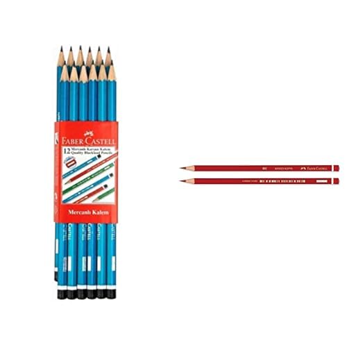 Faber-Castell Köşeli Kurşun Kalem ve Kırmızı Kopya Kalem Seti (12'li + 12'li)