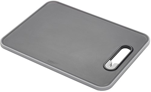Joseph Joseph Slice & Sharpen Cutting Board with Integrated Knife Sharpener, Small, Black