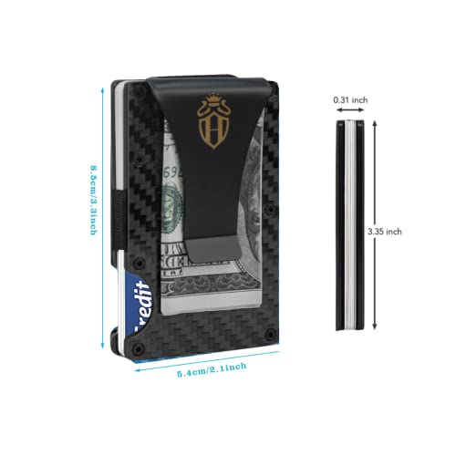 HAJRAN WALLETS | Slim Minimalist Sophisticated RFID Blocking Men’s Wallet | Men Carbon Fiber Credit Card Holder | Money Clip Silver HAJ002 Hr0024