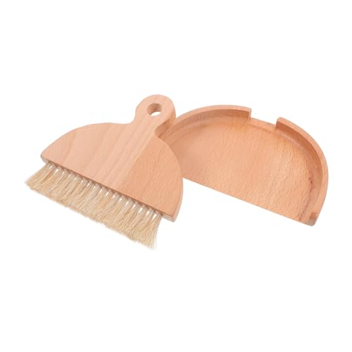 CHILDWEET 1 Set Dustpan Brush Sweeping Brush Small Broom for Brush Dustpan Kid Housekeeping Cleaning Tool Mini Whisk Broom Portable Hand Broom Brooms Mini Broom and Dustpan White Wooden