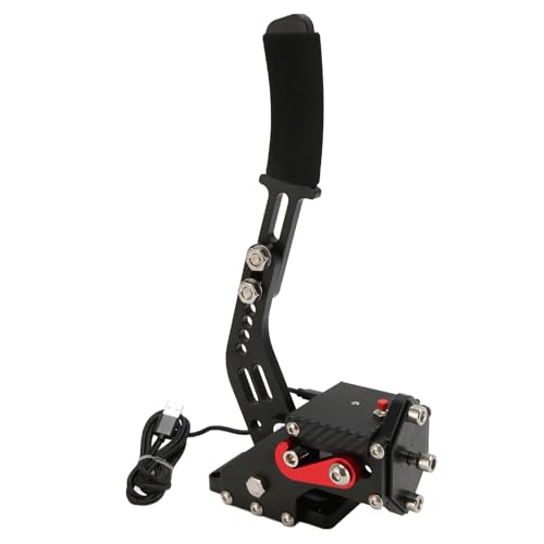 Ouitble Freno de mano USB 64 bits 2 en 1 Juego de carreras Sim Freno de mano Efecto Hall Tecnología de precisión Carreras progresivas Control de freno de mano adicional PC G920 (Negra)