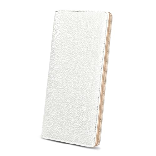 Image of Immaturus Womens Wallet, White Slim Thin RFID Blocking Card Wallets, Bifold PU Leather Credit Card Holder Organizer, Cute Cash Clutch Long Billfold with Zipper Coin Pocket Ladies Girls Gift
