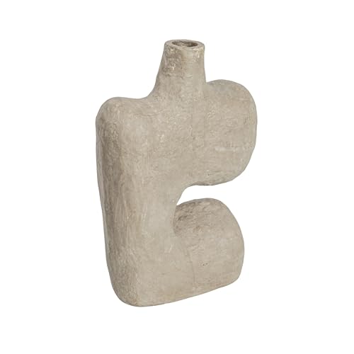 Bloomingville Vaso Decorativo In Cartapesta Astratto Moderno, Grigio (Ognuno Può Variare)