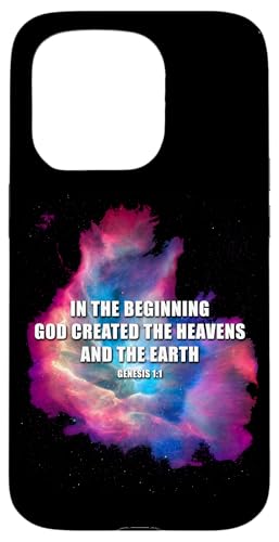 Genesis 1 In The Beginning GOD Created ? Galaxy Nebula Faith X}zP[X iPhone 15 Pro p