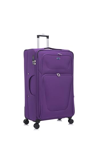 Aerostar Extra Large 32” Lightweight Softshell Expandable Suitcase, Integrated Combination Lock, 4...