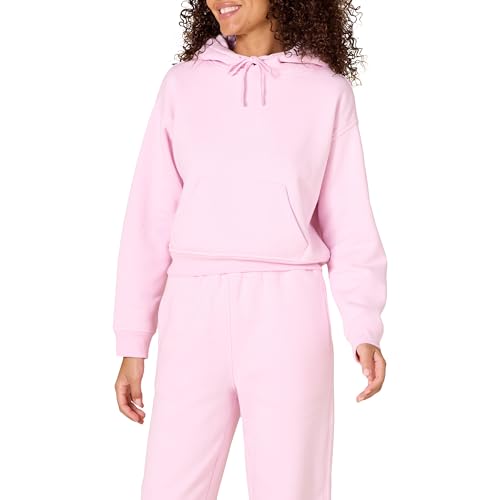 Amazon Essentials Women's Cropped Hoodie Sweatshirt, Pastel Pink, Large