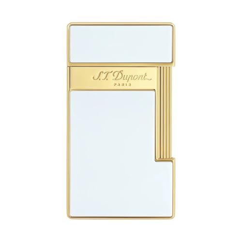 Encendedor DuPont Slimmy Blanco Laca y Oro