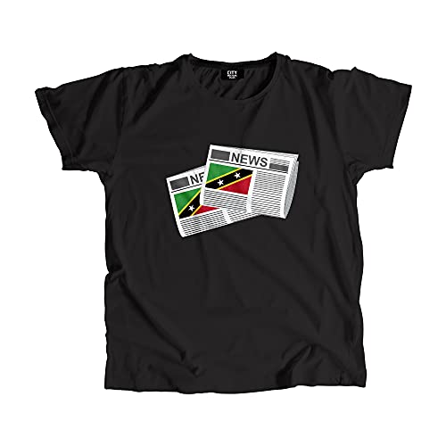T-shirt Saint Kitts and Nevis Newspapers pour homme et femme en coton