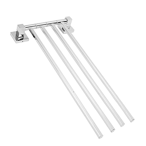 Los mejores toalleros de barra. 40 TOPINCN Barra de Toalla de Baño Acero Inoxidable 180 ° Toallero Giratorio Barra Toalla Albornoz Soporte de Suspensión para Baño(250255 Activity Cuatro Barras, Cromado)