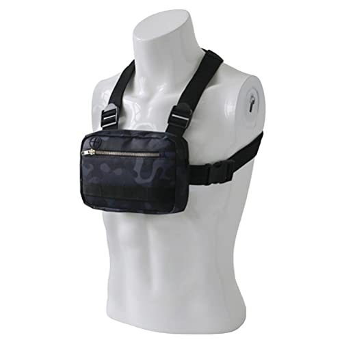 Bolsa de Peito Masculina Ozgkee Bolsa de Cintura para Rádio Com Orifício para Telefone Mãos Livres P