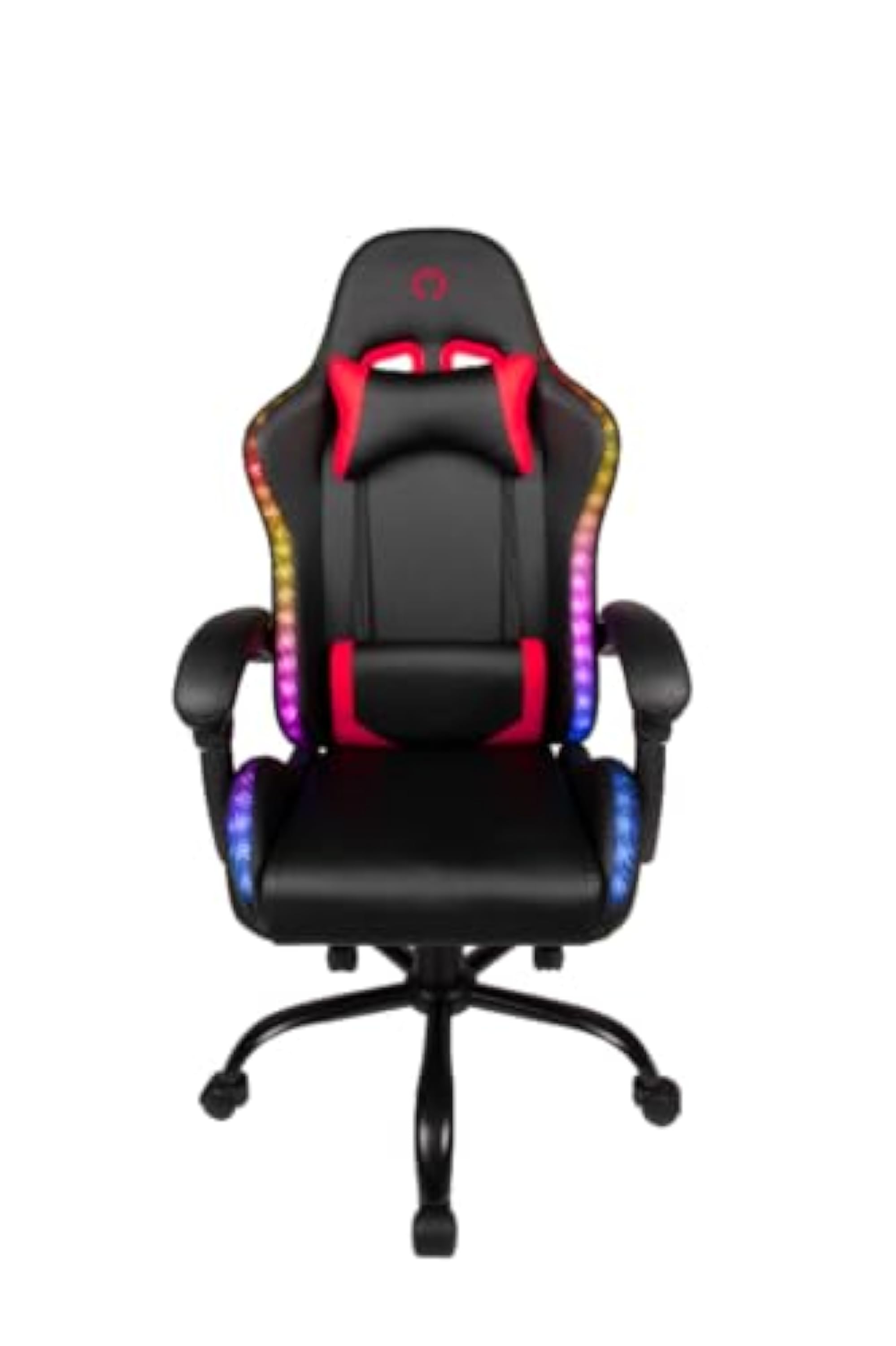 Konix Silla Gaming Phantom - Iluminación RGB - Inclinación del Asiento 135° - Cuero sintético Liso - Cojín Lumbar y Cervical - Negro