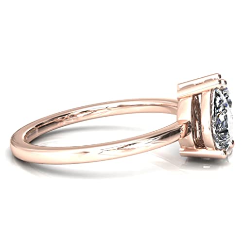 Pear Cut Two Stone Toi Et Moi Moissanite Engagement Rings For Women | Diamond Wedding Ring | Bridal Sets Solitaire Handmade Vintage Antique Unique Anniversary Promise Gifts (18K Solid Rose Gold) #TOP1