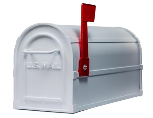 Aluminum Mailboxes for Outside. Double Door with Magnetic Latches. Our Mailboxes are All Powder-Coated for Extra Durability, Four Colors to Choose from. Made in The USA (White)