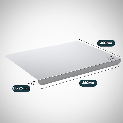 Image of Stainless Steel Countertop Chopping Board 35x30 cm | Kitchen Top Rust-Free Metal Cutting Board | Compact Steel Vegetable Meat Fish Fruit Cutter Board | Hygienic Heavy-Duty Food Prep Surface