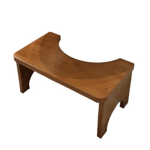 Taburete de baño madera portátil, silla para inodoro de adultos y postura de cuclillas, marrón 2