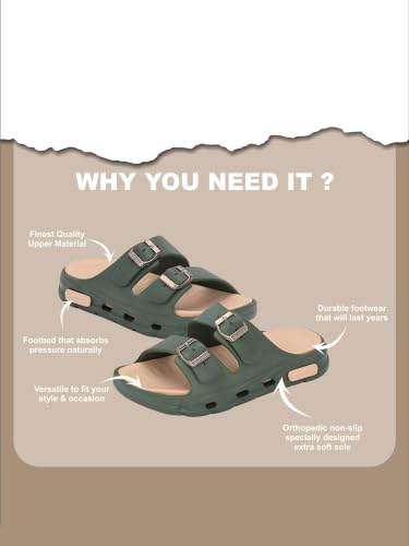 Image of SLIPOVER Men EVA Double Strap Sandals | Adjustable Buckle Comfort Slides | Lightweight Anti-Slip Ventilated Casual Sandals for Everyday Indoor Outdoor Wear