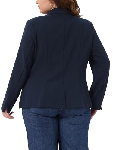 Agnes Orinda Blazers for Women Plus Size Long Sleeve Notched Lapel Work Business Casual Outfits Suit Jackets Blazer4