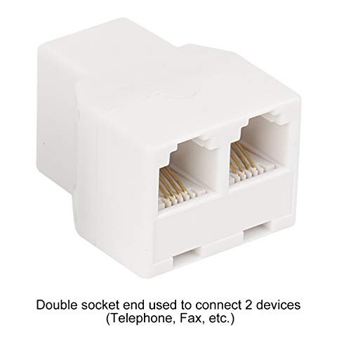Image of Uvital RJ11 6P4C 1 Female to 2 Female Telephone Line Splitters, Telephone Landline Cable Connector and Separator(White,4 Pack)