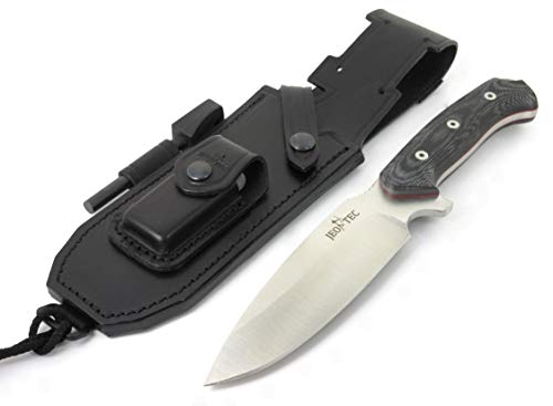 JEO-TEC Nº15 Bushcraft Survival Hunting Tactical Knife - BOHLER N690C Stainless Steel, Multi-positioned Leather Sheath, Sharpener Stone - Thumbnail 3