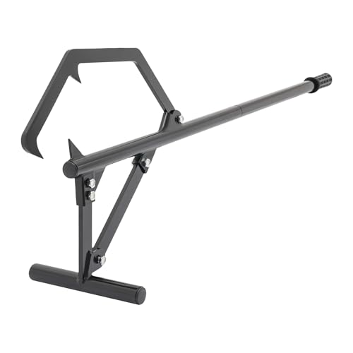 Qussse Fällheber 129cm Stammheber aus Stahl Hebehaken für Holzstämme Max. Tragfähigkeit 600kg Holzheber mit Wendehaken für Holz-Durchmesser 3-25 Zoll