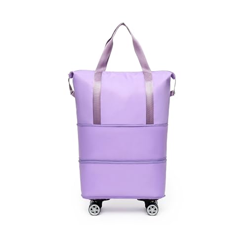 Carry on Bag with Wheels, Foldie Travel Bag Expandable, Weekender Bags for Women, Garment Bags for Travel, Duffel Bag for Workout, Business & Overnight Trips(Purple)