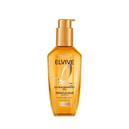 LOréal Paris Hair Serum Elvive Extraordinary Oil Miracle Intense Nourishment Up to 6x more Shine up to 230 heat protection suitable for all hair types 100ml