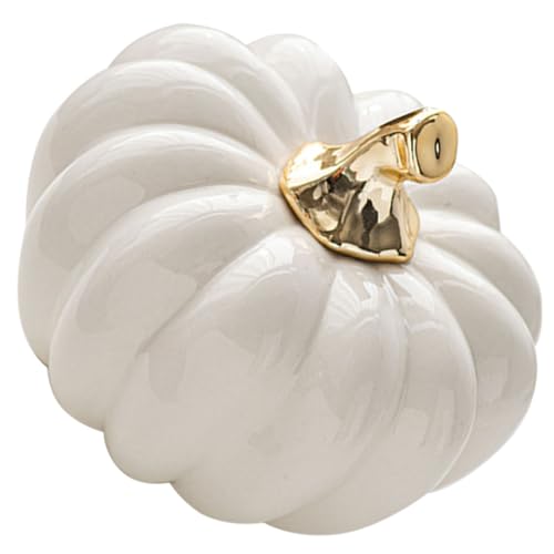 PRETYZOOM Citrouille en Céramique Nordique Récolter des Citrouilles Modèles De Citrouille Figurine De Citrouille d'automne Figurines d'action De Grâces Citrouilles d'halloween Blanche