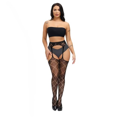 Image of Women's Fishnet Stockings High Waist Tights Suspender Hosiery Sexy Pantyhose