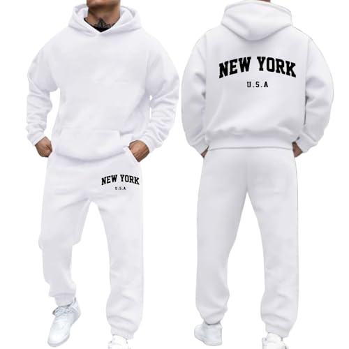 Ensemble de survêtement à capuche homme imprimé mode hiver décontractée