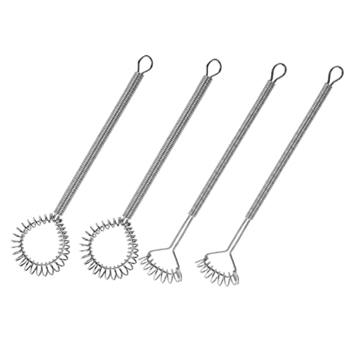 UTHCLO 4 piezas Batidores Manuales Inoxidable Herramientas para Cócteles y Huevos con Mango Ergonómico Batidor de Salsas para Cocina y Repostería Multifuncional y Fácil de Limpiar