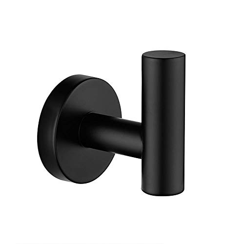 Celbon SUS304ステンレススチールタオルフックハンガーブラック仕上げ壁マウントバスルームコートフックローブフックハンガーホームバスルームベッドルーム用 ブラック