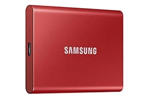 SAMSUNG T7 1TB, Portable SSD, up to 1050MB/s, USB 3.2 Gen2, Gaming, Students & Professionals, External Solid State Drive (MU-PC1T0R/AM), Red
