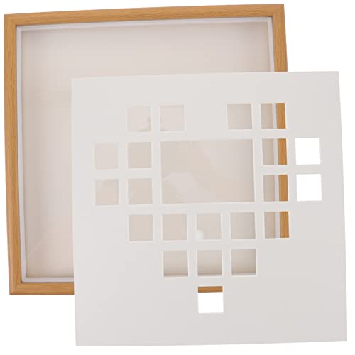 PRETYZOOM Diy Wood Picture Frame Love Shape 22 Grid Oil Painting Craft Frame for Boys and Girls