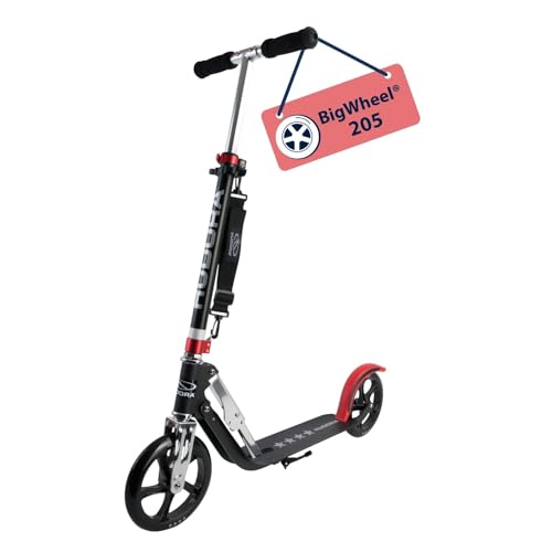 HUDORA Scooter BigWheel 205 - Rodillo de Aluminio Estable - Patinete Urbano Ajustable y Plegable con Soporte - Patín Deportivo para niños y Adultos hasta 100kg - Stars