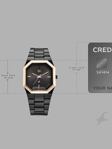 Image of Fastrack Vyb Pioneer with Quartz Analog Black Dial Black Alloy Strap Watch for Men - FV30048KM02W