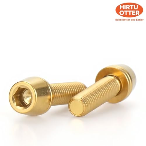 Image of 3 pcs M5 x 16 Titanium Allen Hex Bolts with Washer Screws & Wrench, for Bicycle Stems /Bike Handlebars /Brake Systems /Motorcycles /Camping Gear, Tapered Head Anti-Corrosion Fasteners(Golden)