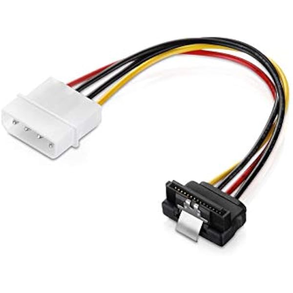 adaptare 47505 15 cm kabel adapterowy 4-pin Molex na 15-pin wtyk kątowy SATA z klipsem czarny