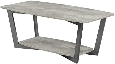Convenience Concepts Graystone Coffee Table, Faux Birch / Slate Gray Frame