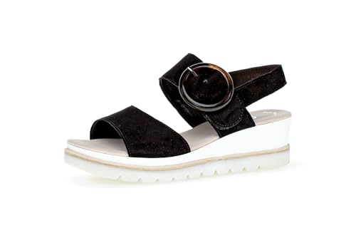 Black Solid Sandal by Gabor USA