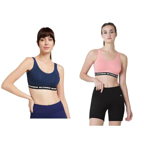 Image of Van Heusen Women's Slip-On Cotton Sports Bra | Full Coverage | Non-Padded | Non-Wired | Proactive Comfort Fit | Slip-On Easy Fit | High-Stretch Cotton | Breathable Fabric | Anti-Bacterial Tech | Color Fresh Technology | Keeps You Fresh | All-Day Active Comfort | Style 44006 | Available in Pack of 1 & 2