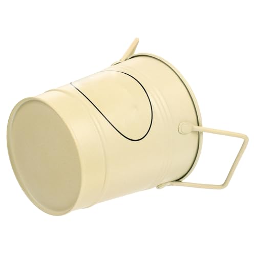 ibasenice Metall Blumentopf im Landhausstil Kreativer Pflanzkübel mit Glatter Oberfläche Dekorativer Blumentopf für Balkon Garten Büro Vielseitiger Pflanzenkübel in Beige