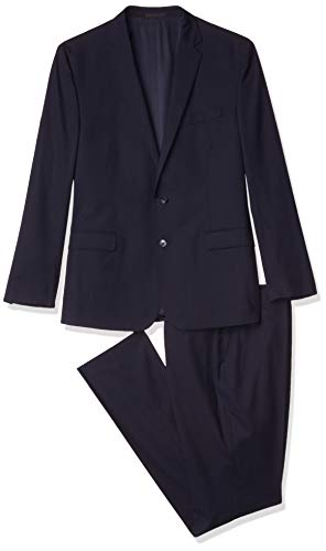 Kenneth Cole New York Men's Slim Fit Solid Suit, Navy, 46 Long